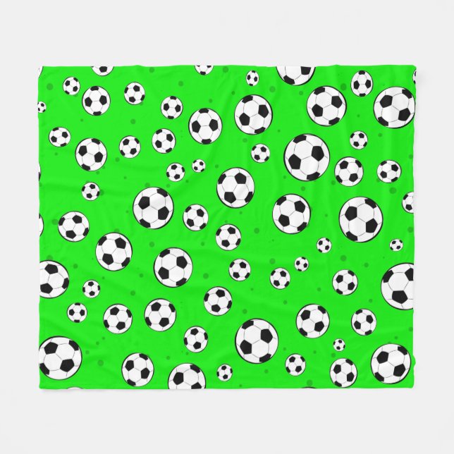 Cobertor De Velo Bola de Futebol / Futebol Seamless Pattern  (Frente (Horizontal))