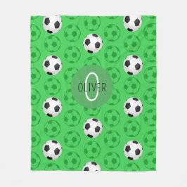 Cobertor De Velo Bola de Futebol Masculino Nome Personalizado Verde