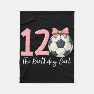 Cobertor De Velo Bola de Futebol Menina Aniversário 12 Coquette Ros