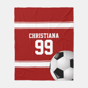 Cobertor De Velo Bola de Futebol Red and White Stripes Jersey