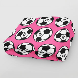 Cobertor De Velo Bola de Futebol Rosa com Número Padrão