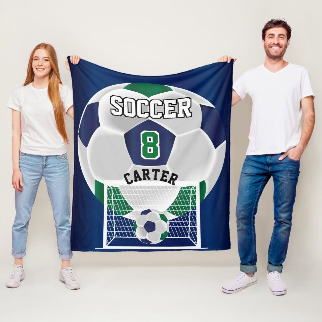 Cobertor De Velo Bola de futebol - Verde, Branco e Azul (In Situ)