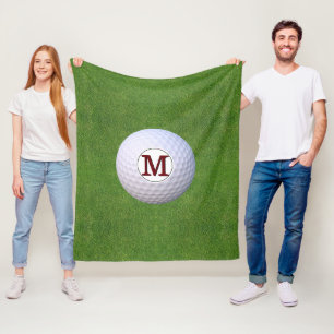 Cobertor De Velo Bola de Golfe Monograma Golfista Relvado