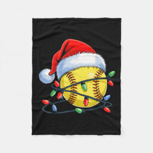 Cobertor De Velo Bola de Softbol Chapéu do Papai Noel Natal Engraça