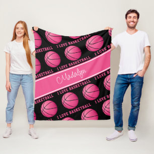 Cobertor De Velo Bolas de basquete cor-de-rosa com um padrão de tex
