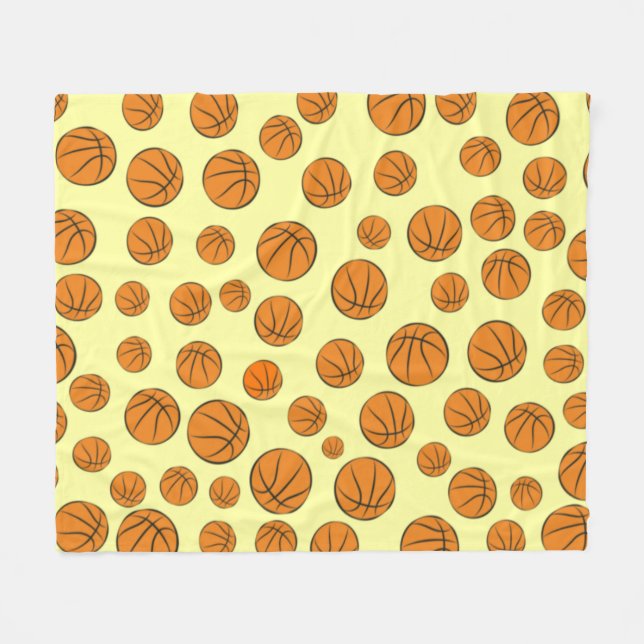 Cobertor De Velo Bolas de Basquete Padrão Sem Costura   (Frente (Horizontal))