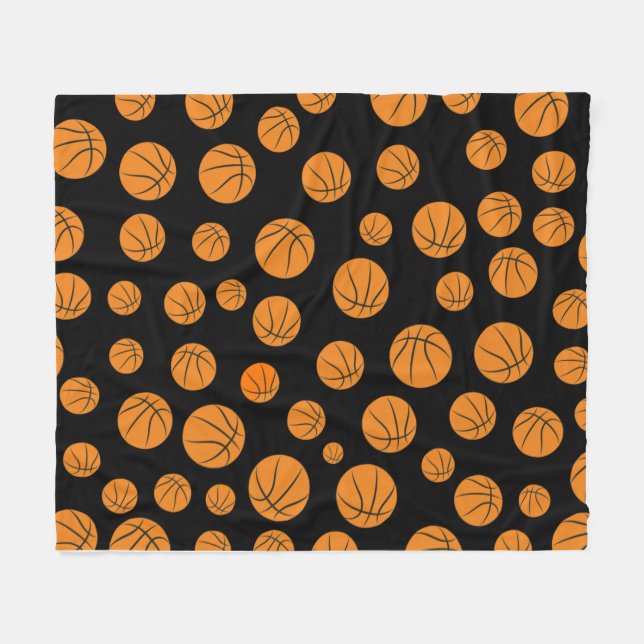 Cobertor De Velo Bolas de Basquete Padrão Sem Costura   (Frente (Horizontal))