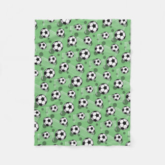 Cobertor De Velo Bolas de futebol e cobertura verde do velo dos