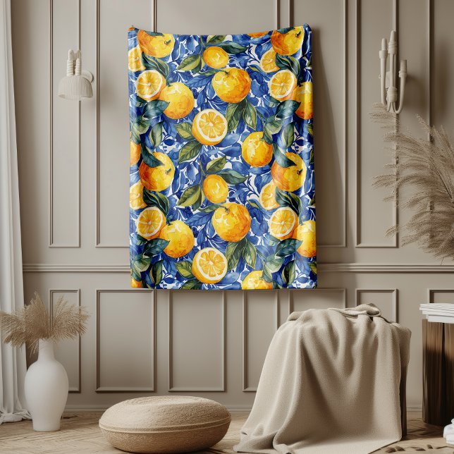 Cobertor De Velo Bold Blue Italiano Positano Lemon (Criador carregado)