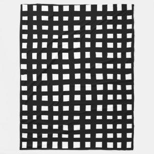 Cobertor De Velo Bold Grid 091216 - Black on White (Preto em branco