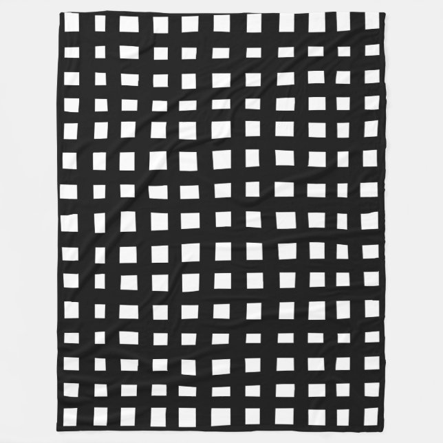 Cobertor De Velo Bold Grid 091216 - Preto no Branco (Frente)