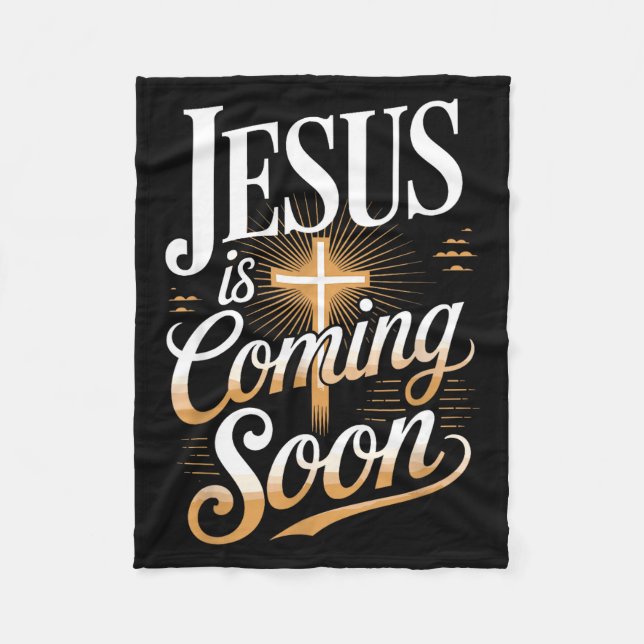 Cobertor De Velo Bold Jesus Is Coming Soon Christian Apparel  (Frente)