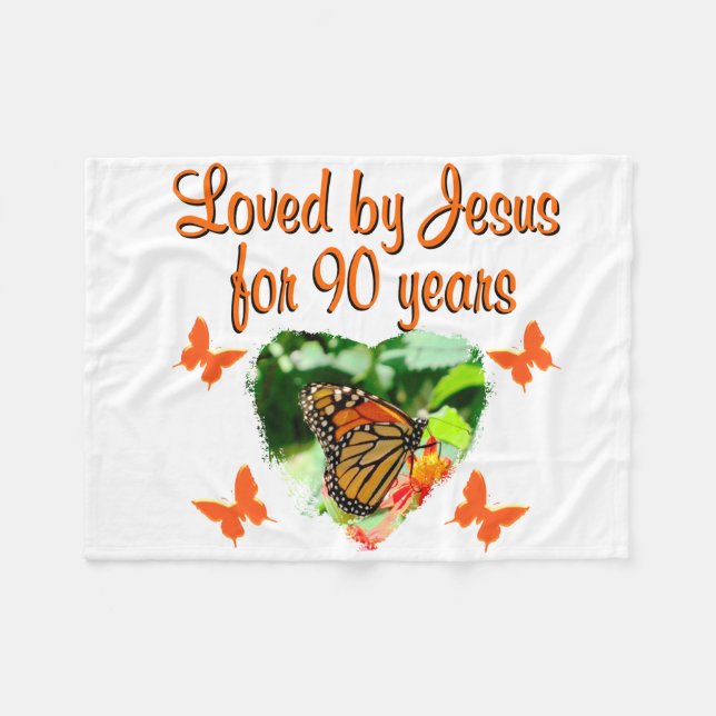 COBERTOR DE VELO BOLETA DE ANIVERSÁRIO DE 90 (Frente (Horizontal))