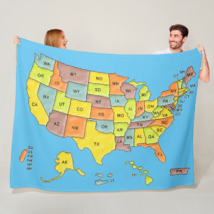Cobertor De Velo Boletim de Mapa dos Estados Unidos