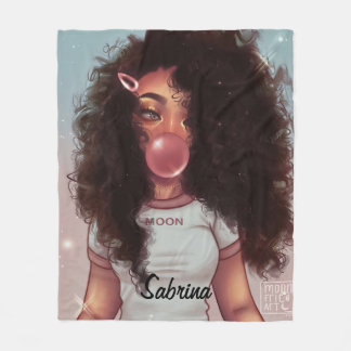 Cobertor De Velo Bolha de nome personalizado Blanket Black Girl