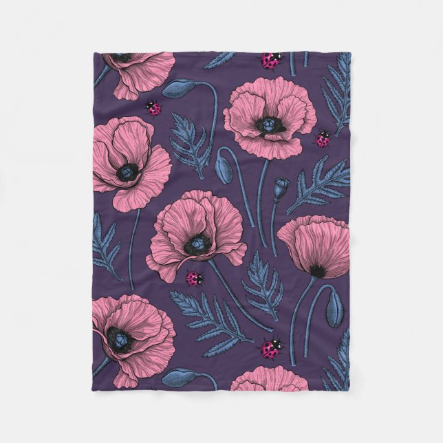 Cobertor De Velo Bolhas cor-de-rosa com violeta escura (Frente)