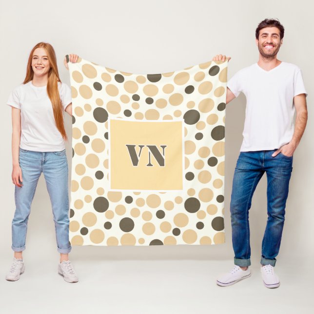 Cobertor De Velo bolinhas amarelas de cinza sobre fundo branco (In Situ)