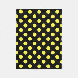 Cobertor De Velo Bolinhas amarelas no fundo preto