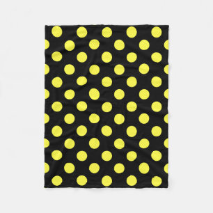 Cobertor De Velo Bolinhas amarelas no fundo preto
