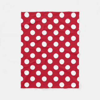 Cobertor De Velo Bolinhas brancas em vermelho