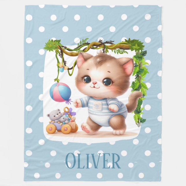 Cobertor De Velo Bolinhas de Kitten Bonita Elegante (Frente)