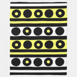 Cobertor De Velo Bolinhas e faixas brancas, amarelas e pretas