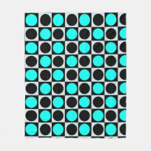 Bolinhas Geométricas Azuis em Círculo Preto