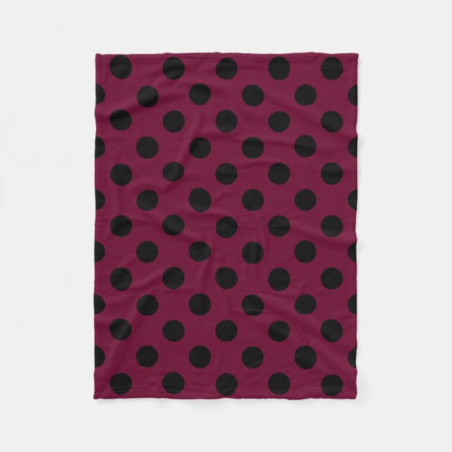 Cobertor De Velo Bolinhas negras com burgundy (Frente)