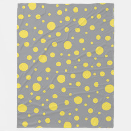Cobertor De Velo Bolinhas Padrão Cinza Amarela
