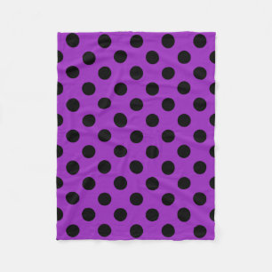 Cobertor De Velo bolinhas pretas em roxo