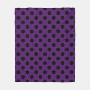 Cobertor De Velo Bolinhas pretas no roxo da ameixa