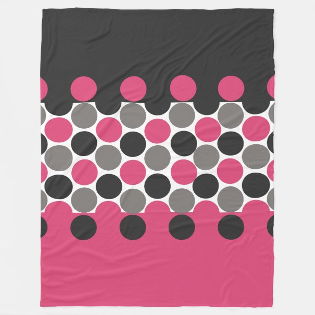 Cobertor De Velo Bolinhas rosa e Cinza (Frente)
