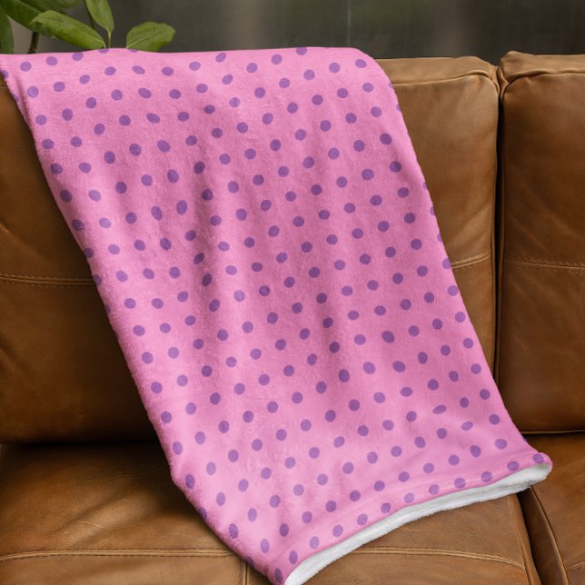 Cobertor De Velo Bolinhas rosa e roxa (Criador carregado)