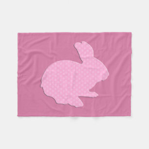 Cobertor De Velo Bolinhas rosa Silhoule Bunny Fleece Blanket
