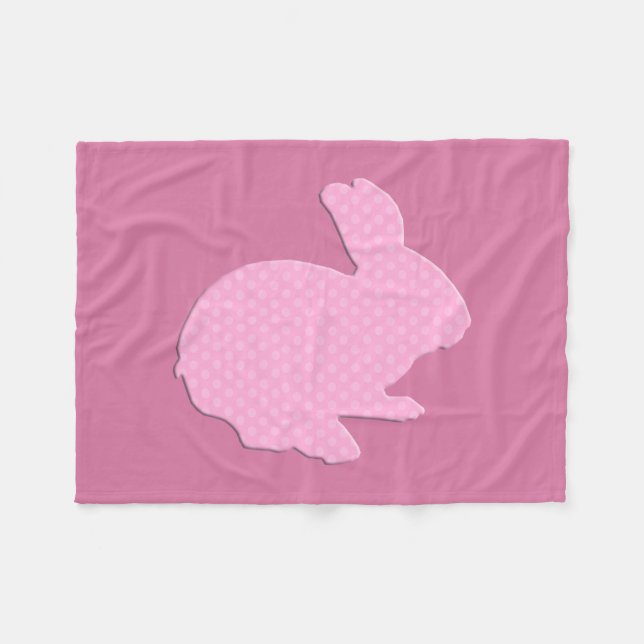 Cobertor De Velo Bolinhas rosa Silhoule Bunny Fleece Blanket (Frente (Horizontal))