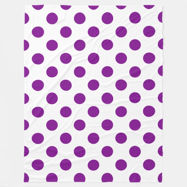Cobertor De Velo Bolinhas roxas e brancas (Frente)