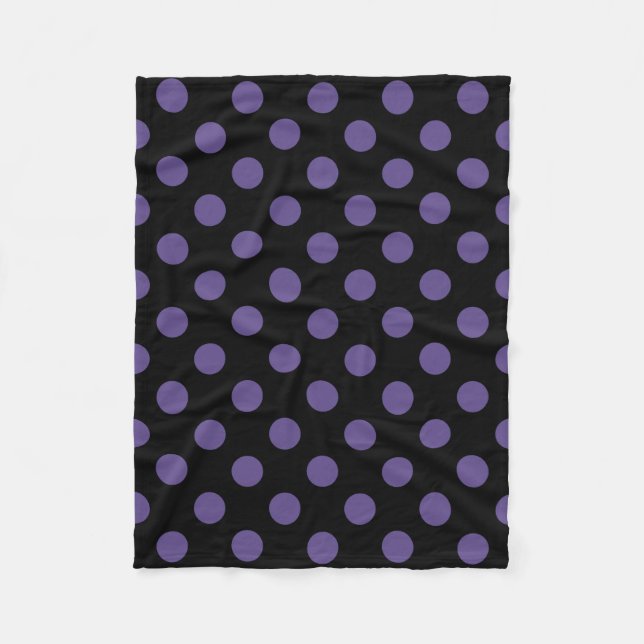 Cobertor De Velo Bolinhas ultravioletas em preto (Frente)