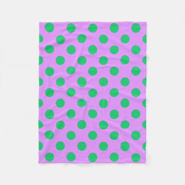 Cobertor De Velo Bolinhas verdes em lilac (Frente)
