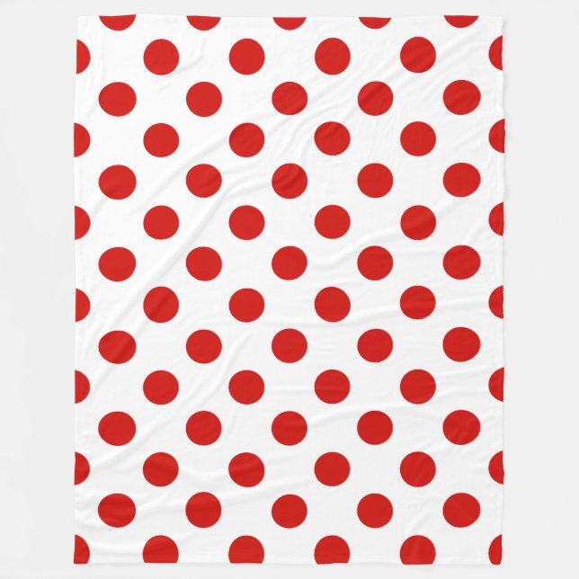 Cobertor De Velo Bolinhas vermelhas e brancas (Frente)