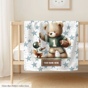 Cobertor De Velo Bolsa Americana de Futebol para o Bebê Boy Birthda