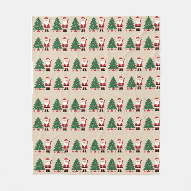 Cobertor De Velo Bolsa de Natal com Papais noeis (Frente)