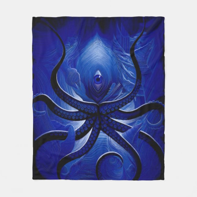 Cobertor De Velo "Bolsa de Octopus Azul Místico** (Frente)