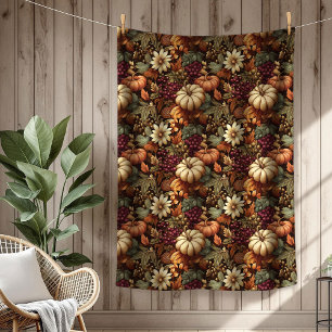 Cobertor De Velo Bolsa de outono com Elegância Floral de Pumpkins