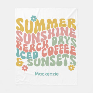 Cobertor De Velo Bolsa de Verão cor-de-rosa Nome Monograma Bagagem