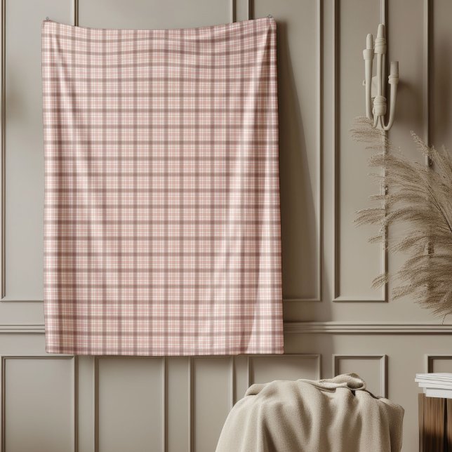 Cobertor De Velo Bolsa de Xadrez Dourada Cozy Rosa para conforto El (Cozy Rose Gold Plaid Blanket for Elegant Comfort)