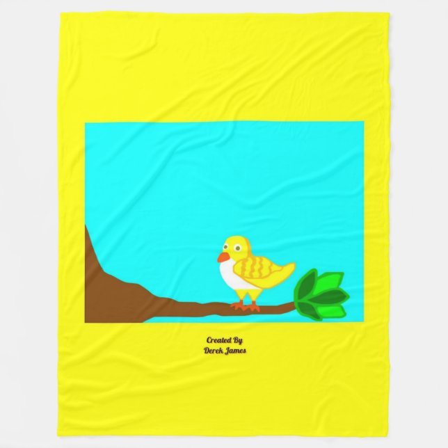 Cobertor De Velo Bom Dia Pássaro Amarelo Grande Cobertura (Frente)