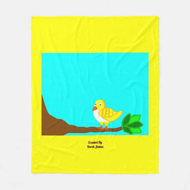 Cobertor De Velo Bom Dia Pássaro Amarelo Meio Fogão (Frente)