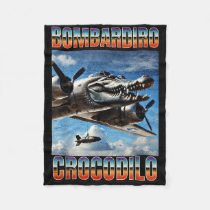 Cobertor De Velo Bombardiro Crocodilo Funny Trendy Italiano Brainro