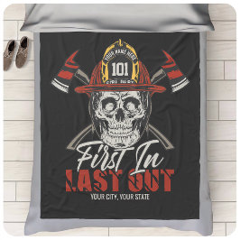 Cobertor De Velo Bombeiro de NOME Personalizado Primeiro no Bombeir