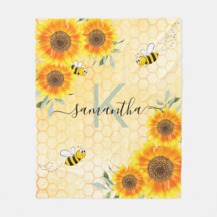 Cobertor De Velo Bombus spp. girassóis flores amarelas melada monog